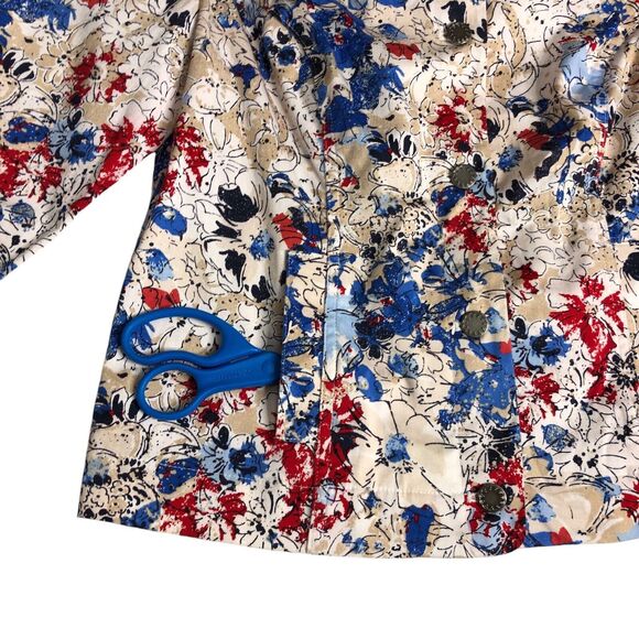 Christopher & Banks Jacket Womens M Petite Floral Art To Wear Abstract Pockets - Picture 3 of 16